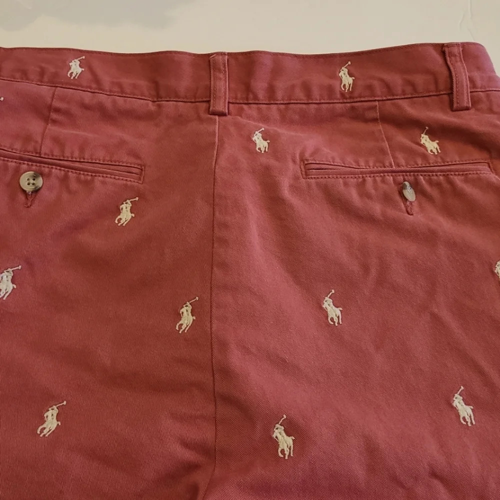 Polo Ralph Lauren Mens Red Tyler Shorts Sz.31 embroidered ponies - Picture 5 of 8